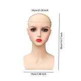 Wig Holder Mannequin Head for Eyeglasses Hair Styling Wig Making and Display Red lips A