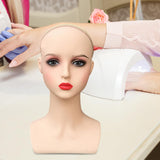 Wig Holder Mannequin Head for Eyeglasses Hair Styling Wig Making and Display Red lips A