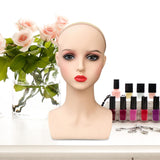 Wig Holder Mannequin Head for Eyeglasses Hair Styling Wig Making and Display Red lips A