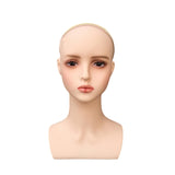 Wig Holder Mannequin Head for Eyeglasses Hair Styling Wig Making and Display Light red lips