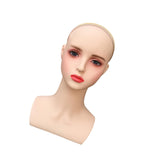 Wig Holder Mannequin Head for Eyeglasses Hair Styling Wig Making and Display Red lips B