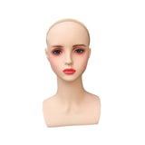 Wig Holder Mannequin Head for Eyeglasses Hair Styling Wig Making and Display Red lips B