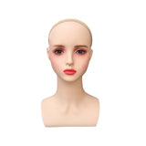 Wig Holder Mannequin Head for Eyeglasses Hair Styling Wig Making and Display Red lips B