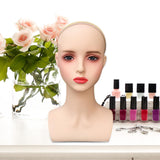 Wig Holder Mannequin Head for Eyeglasses Hair Styling Wig Making and Display Red lips B