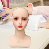 Wig Holder Mannequin Head for Eyeglasses Hair Styling Wig Making and Display Red lips B