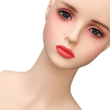 Wig Holder Mannequin Head for Eyeglasses Hair Styling Wig Making and Display Red lips B