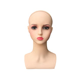 Wig Holder Mannequin Head for Eyeglasses Hair Styling Wig Making and Display Pink lips