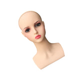 Wig Holder Mannequin Head for Eyeglasses Hair Styling Wig Making and Display Pink lips