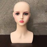 Wig Holder Mannequin Head for Eyeglasses Hair Styling Wig Making and Display Pink lips