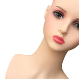 Wig Holder Mannequin Head for Eyeglasses Hair Styling Wig Making and Display Pink lips