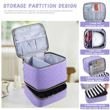 Nail Polish Organizer Bag Sturdy Double Layer for Nail Polish Manicure Tools violet