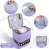 Nail Polish Organizer Bag Sturdy Double Layer for Nail Polish Manicure Tools violet