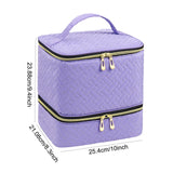 Nail Polish Organizer Bag Sturdy Double Layer for Nail Polish Manicure Tools violet