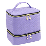 Nail Polish Organizer Bag Sturdy Double Layer for Nail Polish Manicure Tools violet