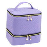 Nail Polish Organizer Bag Sturdy Double Layer for Nail Polish Manicure Tools violet