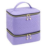 Nail Polish Organizer Bag Sturdy Double Layer for Nail Polish Manicure Tools violet