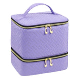 Nail Polish Organizer Bag Sturdy Double Layer for Nail Polish Manicure Tools violet