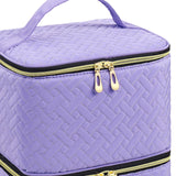 Nail Polish Organizer Bag Sturdy Double Layer for Nail Polish Manicure Tools violet