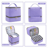 Nail Polish Organizer Bag Sturdy Double Layer for Nail Polish Manicure Tools violet