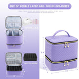 Nail Polish Organizer Bag Sturdy Double Layer for Nail Polish Manicure Tools violet