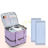 Nail Polish Organizer Case 3 Layer PU Portable Perfume Brushes Cosmetic Case