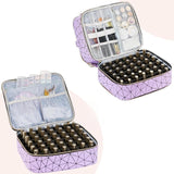 Nail Polish Organizer Case 3 Layer PU Portable Perfume Brushes Cosmetic Case