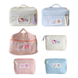 Maxbell Travel Makeup Bag Zipper Large Capacity Toiletry Bag for Friends Girls Women L White