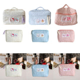 Maxbell Travel Makeup Bag Zipper Large Capacity Toiletry Bag for Friends Girls Women L White