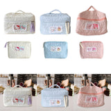 Maxbell Travel Makeup Bag Zipper Large Capacity Toiletry Bag for Friends Girls Women L White