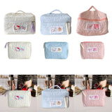 Maxbell Travel Makeup Bag Zipper Large Capacity Toiletry Bag for Friends Girls Women L White