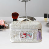 Maxbell Travel Makeup Bag Zipper Large Capacity Toiletry Bag for Friends Girls Women L White