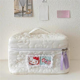 Maxbell Travel Makeup Bag Zipper Large Capacity Toiletry Bag for Friends Girls Women L White