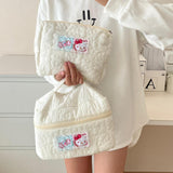 Maxbell Travel Makeup Bag Zipper Large Capacity Toiletry Bag for Friends Girls Women L White