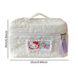 Maxbell Travel Makeup Bag Zipper Large Capacity Toiletry Bag for Friends Girls Women L White
