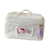 Maxbell Travel Makeup Bag Zipper Large Capacity Toiletry Bag for Friends Girls Women L White