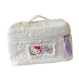 Maxbell Travel Makeup Bag Zipper Large Capacity Toiletry Bag for Friends Girls Women L White