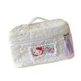 Maxbell Travel Makeup Bag Zipper Large Capacity Toiletry Bag for Friends Girls Women L White