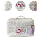 Maxbell Travel Makeup Bag Zipper Large Capacity Toiletry Bag for Friends Girls Women L White