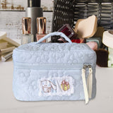 Maxbell Travel Makeup Bag Zipper Large Capacity Toiletry Bag for Friends Girls Women L Blue