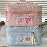 Maxbell Travel Makeup Bag Zipper Large Capacity Toiletry Bag for Friends Girls Women L Blue