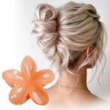 Maxbell Flower Big Hair Claws Clip Fashion Headwear Accessories for Thick Hair Women orange