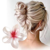 Maxbell Flower Big Hair Claws Clip Fashion Headwear Accessories for Thick Hair Women Pearlescent Red