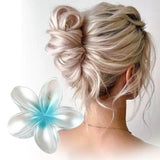 Maxbell Flower Big Hair Claws Clip Fashion Headwear Accessories for Thick Hair Women Pearlescent Blue
