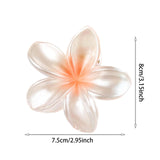 Maxbell Flower Big Hair Claws Clip Fashion Headwear Accessories for Thick Hair Women Pearlescent Orange