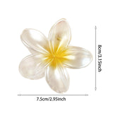 Maxbell Flower Big Hair Claws Clip Fashion Headwear Accessories for Thick Hair Women Pearlescent Yellow