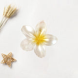 Maxbell Flower Big Hair Claws Clip Fashion Headwear Accessories for Thick Hair Women Pearlescent Yellow