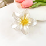 Maxbell Flower Big Hair Claws Clip Fashion Headwear Accessories for Thick Hair Women Pearlescent Yellow