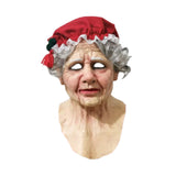 Christmas Latex Mask Realistic Full Face Mask for Holiday Theaters Carnivals Grandma