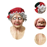 Christmas Latex Mask Realistic Full Face Mask for Holiday Theaters Carnivals Grandma