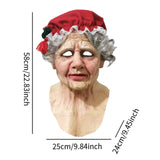 Christmas Latex Mask Realistic Full Face Mask for Holiday Theaters Carnivals Grandma